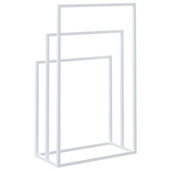 Handdoekenrek vrijstaand 48x24x79 cm ijzer wit 7