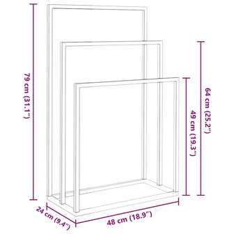 Handdoekenrek vrijstaand 48x24x79 cm ijzer wit 9