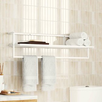 Handdoekenrek 95x25x22 cm ijzer wit 1
