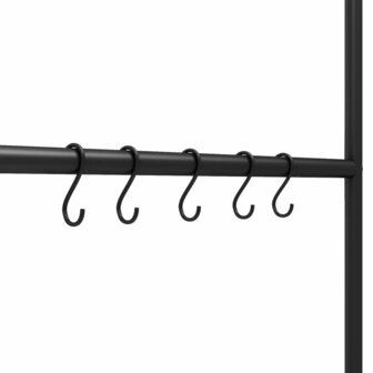 Handdoekenrek met 5 niveaus, zwart 58x175 cm, ijzer 5