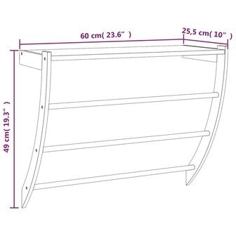 Handdoekenrek 60x25,5x49 cm massief walnotenhout 6