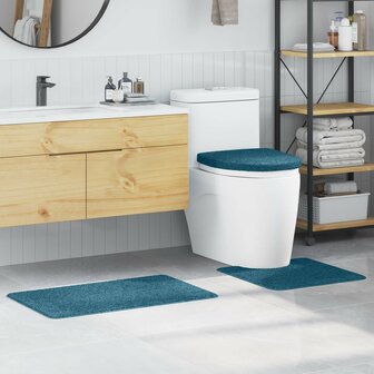 Antislip Badmat Set 3 pcs Blauw PP 1