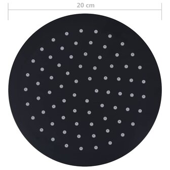 Regendouchekop rond 20 cm roestvrij staal zwart 7