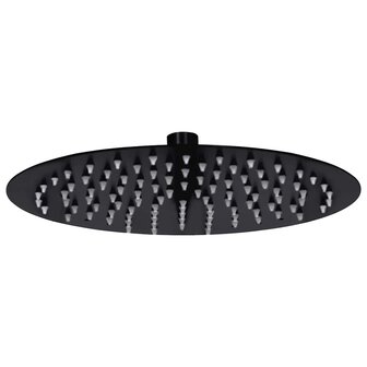 Regendouchekop rond 25 cm roestvrij staal zwart 1
