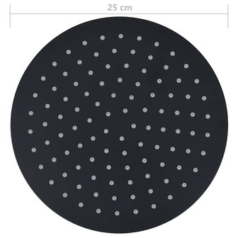 Regendouchekop rond 25 cm roestvrij staal zwart 7