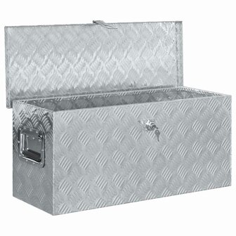 Aluminium kist 80x30x35 cm zilverkleurig 3