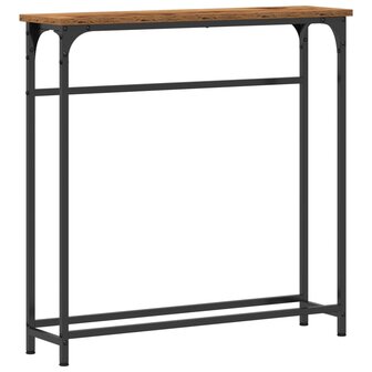 Wandtafel met plank Oudhout 75 x 19,5 x 75 cm Bewerkt hout 2