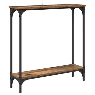 Wandtafel met plank Oud Hout 75 x 22,5 x 75 cm Bewerkt hout 2