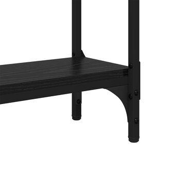 Wandtafel met plank Zwart Eiken 75 x 22,5 x 75 cm Bewerkt hout 8