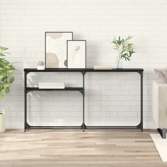 Wandtafel Zwart Eiken 146 x 22,5 x 75 cm Bewerkt hout 1