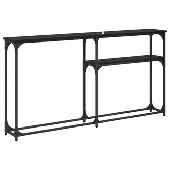 Wandtafel Zwart Eiken 146 x 22,5 x 75 cm Bewerkt hout 7
