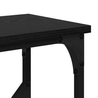 Wandtafel Zwart Eiken 102 x 23 x 75 cm Bewerkt hout 8