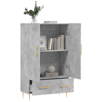 Hoge kast 69,5x31x115 cm bewerkt hout betongrijs 4