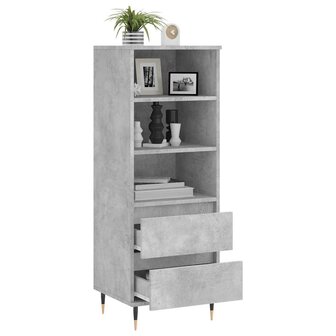 Hoge kast 40x36x110 cm bewerkt hout betongrijs 4