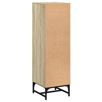 Hoge kast met glazen deuren 35x37x120 cm sonoma eikenkleurig 8