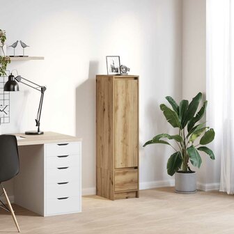 Highboard 29,5x34x119,5 cm spaanplaat eikenkleurig eikenkleurig 1