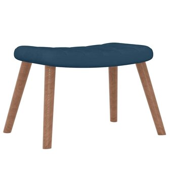 Schommelstoel met voetenbank fluweel blauw 6