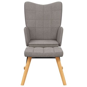Schommelstoel met voetenbank stof taupe 3