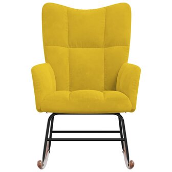 Schommelstoel fluweel mosterdgeel 4