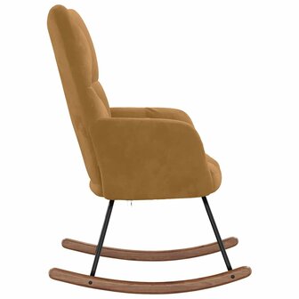 Schommelstoel fluweel bruin 5