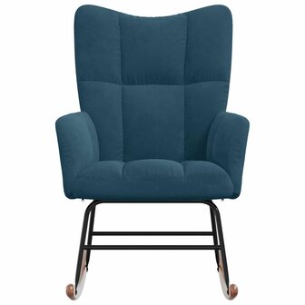Schommelstoel fluweel blauw 3