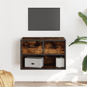 Tv-meubel 60x31x39,5 cm bewerkt hout metaal gerookt eikenkleur 1