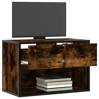 Tv-meubel 60x31x39,5 cm bewerkt hout metaal gerookt eikenkleur 3