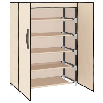 Schoenenkast 60x28x90 cm stof cr&amp;egrave;mekleurig 5