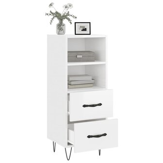 Dressoir 34,5x34x90 cm bewerkt hout hoogglans wit 4