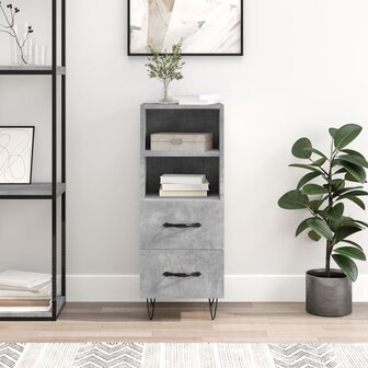 Dressoir 34,5x34x90 cm bewerkt hout betongrijs 1