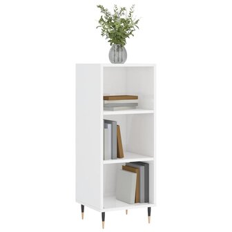 Dressoir 34,5x32,5x90 cm bewerkt hout hoogglans wit 3