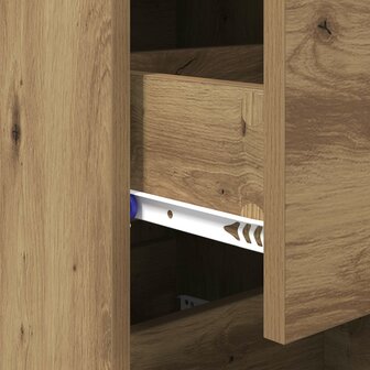 Dressoir artisanaal eikenkleurig 34 x 34.5 x 90 cm Bewerkt hout 9