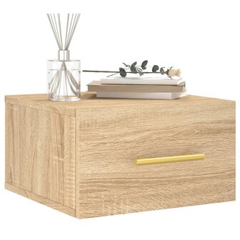 Nachtkastje wandgemonteerd 35x35x20 cm sonoma eikenkleurig 3