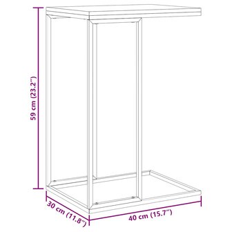 Bijzettafel 40x30x59 cm bewerkt hout wit 8