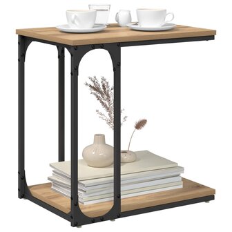 Bijzettafel Artisan Eiken 50 x 35 x 52 cm Bewerkt hout 3