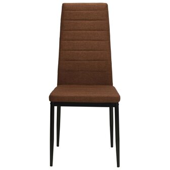 Eetkamerstoelen 2 st stof bruin 3