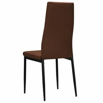 Eetkamerstoelen 2 st stof bruin 5