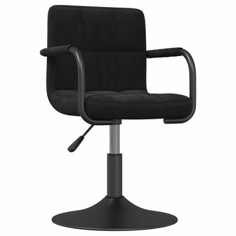 Eetkamerstoel fluweel zwart 2