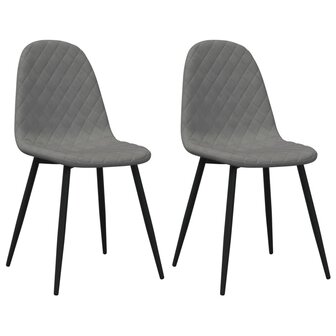 Eetkamerstoelen 2 st fluweel lichtgrijs 2
