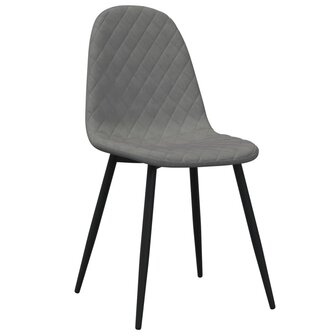 Eetkamerstoelen 2 st fluweel lichtgrijs 3