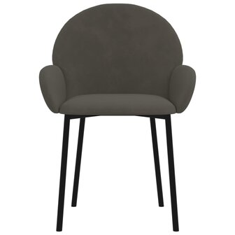 Eetkamerstoelen 2 st fluweel donkergrijs 4