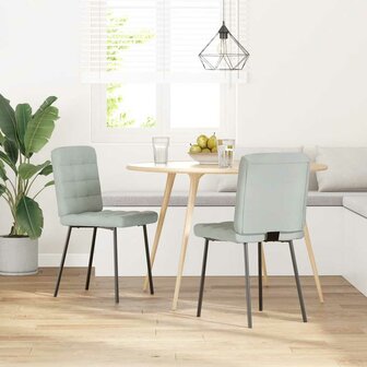 Eetkamerstoelen 2 st fluweel lichtgrijs 2
