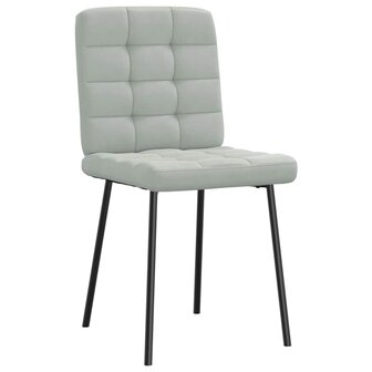 Eetkamerstoelen 2 st fluweel lichtgrijs 3