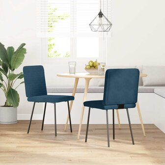 Eetkamerstoelen 2 st fluweel blauw 2