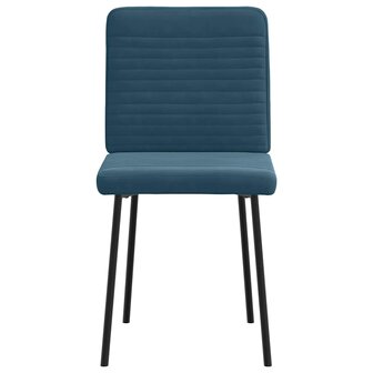 Eetkamerstoelen 2 st fluweel blauw 4