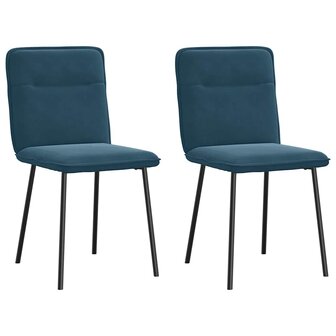 Eetkamerstoelen 2 st fluweel blauw 1