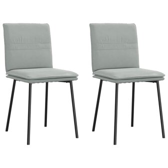 Eetkamerstoelen 2 st fluweel lichtgrijs 1