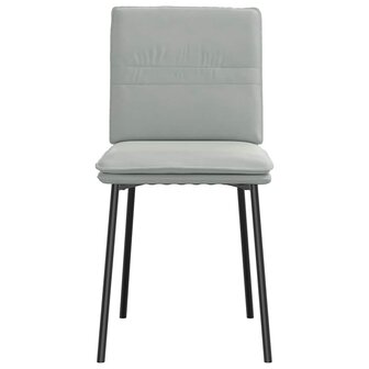 Eetkamerstoelen 2 st fluweel lichtgrijs 4