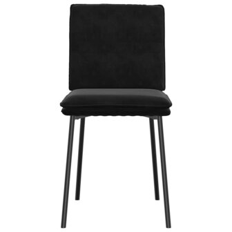 Eetkamerstoelen 2 st fluweel zwart 4