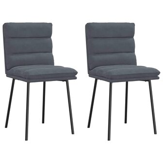 Eetkamerstoelen 2 st fluweel donkergrijs 1